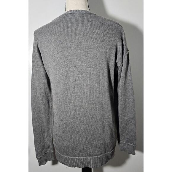 Lauren Ralph Lauren Sweater Women's Small Gray Military Inspired Embellishments - Picture 4 of 7
